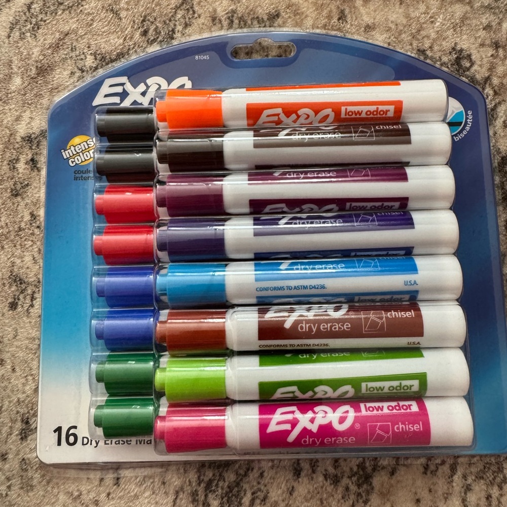 Low Odor Dry Erase Markers Set - Multicolor